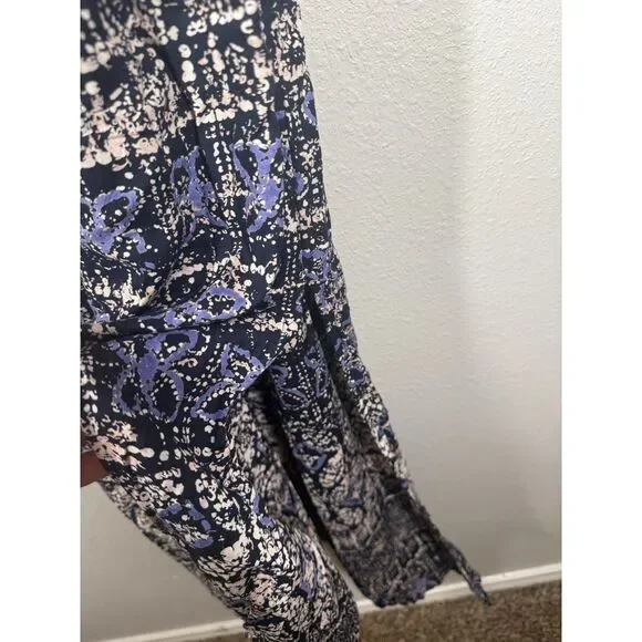 Angie Blue White Babydoll Maxi Dress Womens Sz S Boho Beachy Vacation Cruise - Picture 4 of 9